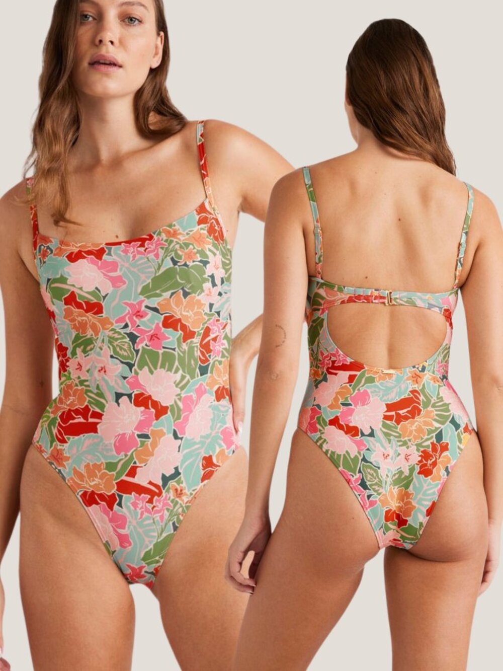 Billabong Tropic Highs Mia D/DD One Piece Swimsuit - Multi - Size Medium